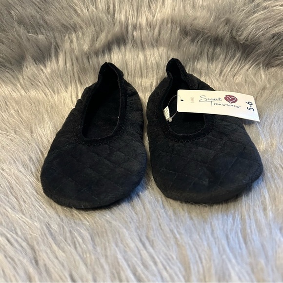 Secret Treasures Lightweight Thin Slippers Women’s Size 5-6 Black Shoes - Picture 2 of 7